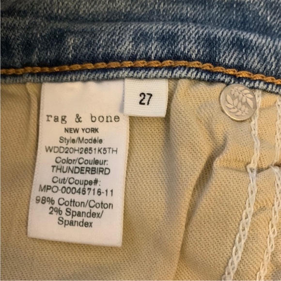 NWT rag & bone Cate Mid-Rise Skinny Thunderbird
Slim Fit Ankle Acid Indigo Jeans - Picture 15 of 16